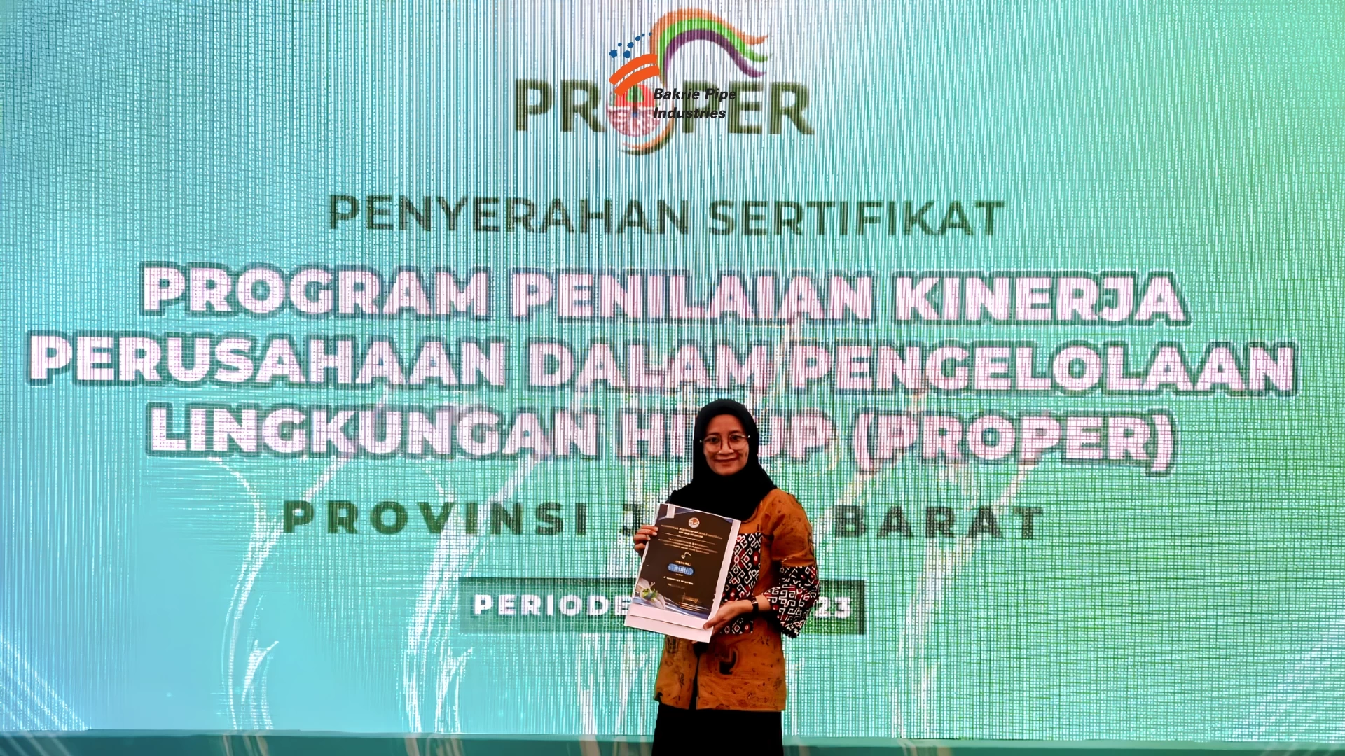 PT Bakrie Pipe Industries Won the Blue Award in the 2022-2023 Company Performance Rating Assessment Program in Environmental Management (PROPER).