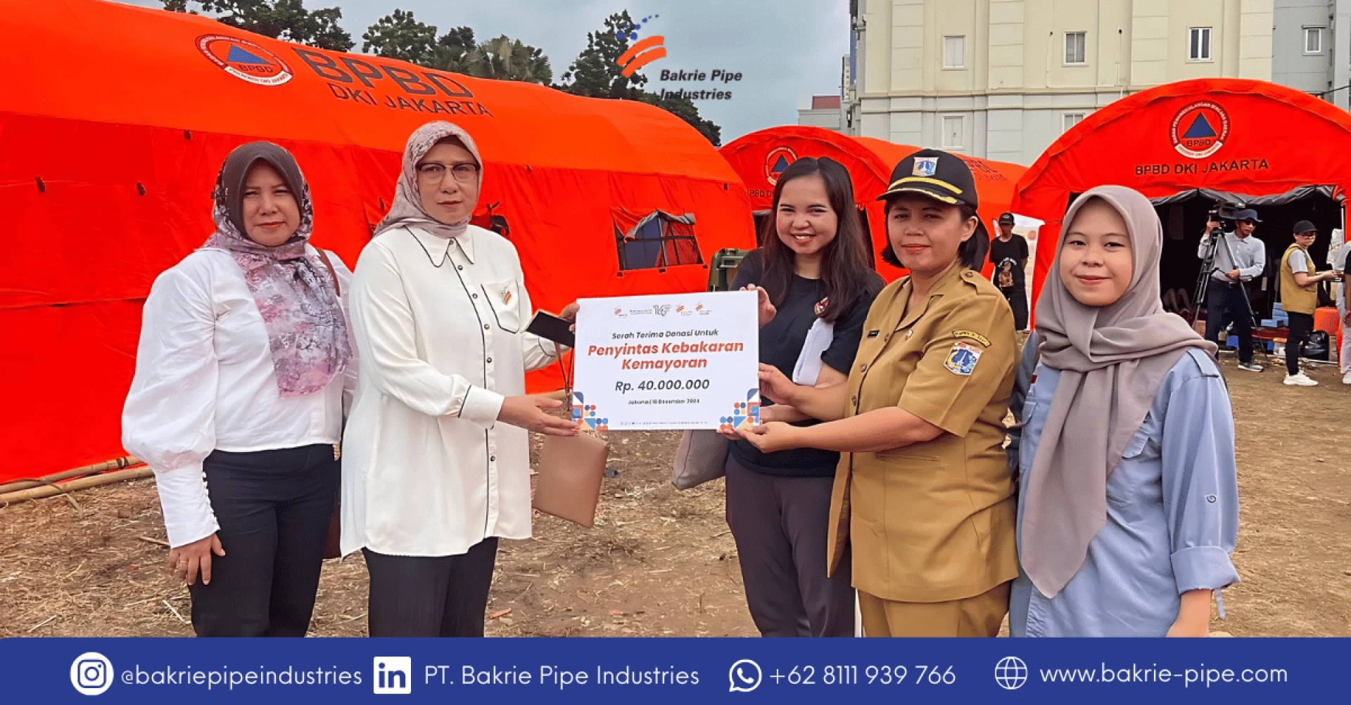 Bakrie Amanah, BPI, dan BMI Salurkan Donasi untuk Penyintas Kebakaran di Kemayoran