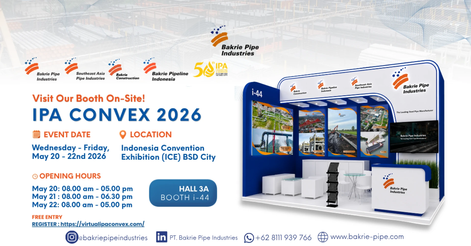 Bakrie Pipe Industries Hadir di IPA Convex 2026